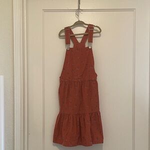 Kids | Corduroy Rust Orange Overall Dress